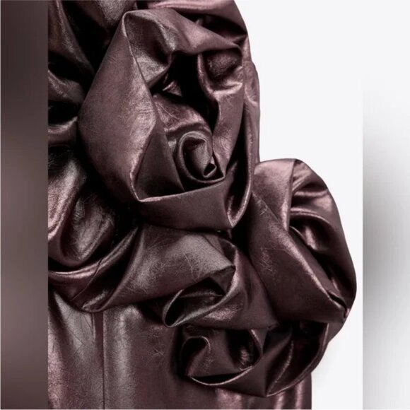 NWOT Zara Voluminous Flower Dress in Pale Pink size S - Picture 7 of 7